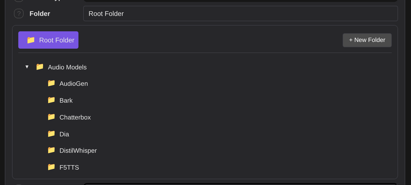 Folder browser widget