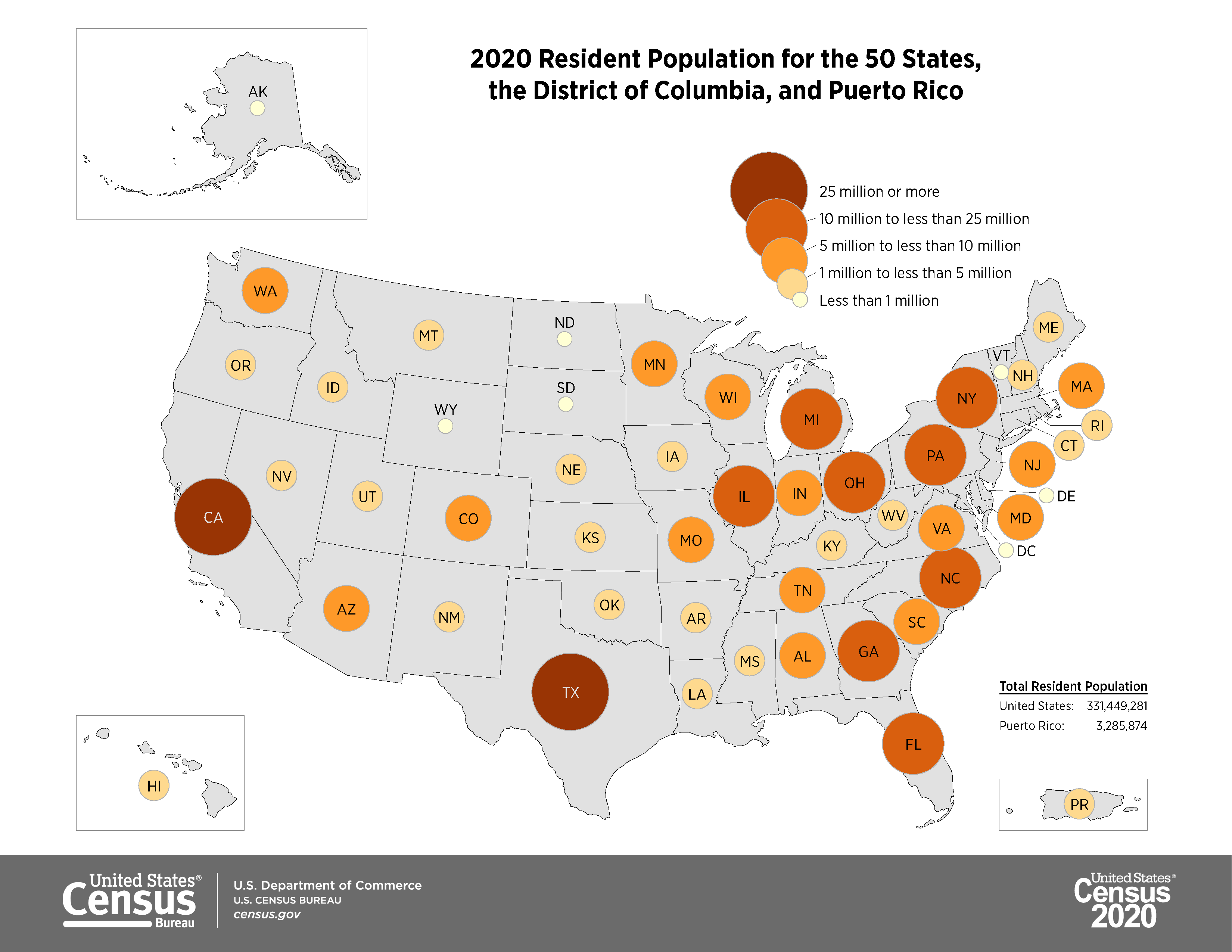 Screenshot of United States 2020 census map