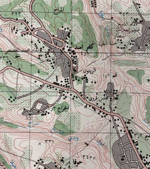 Topographic map of Jordan, 1991
