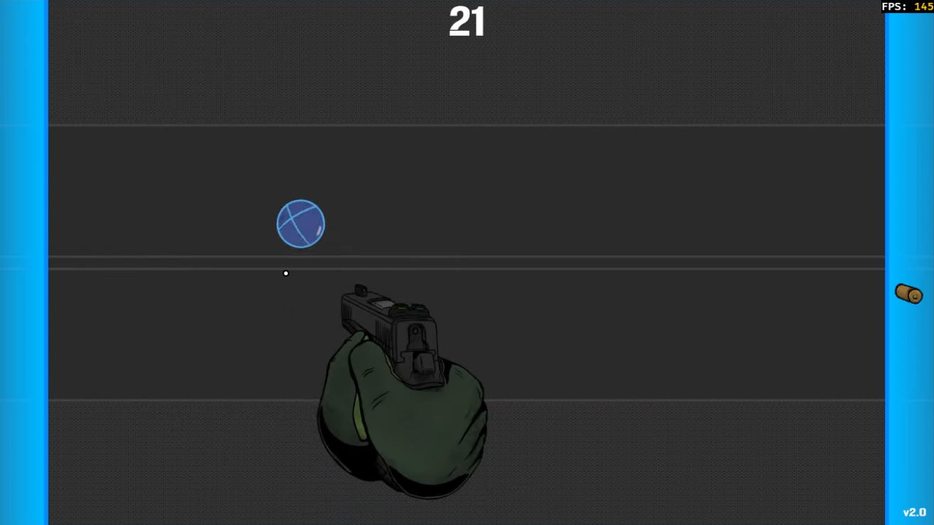 Screenshot of First Person Hopper, a 2D FPS game