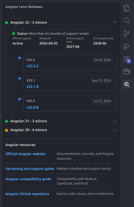 Angular Lens release list