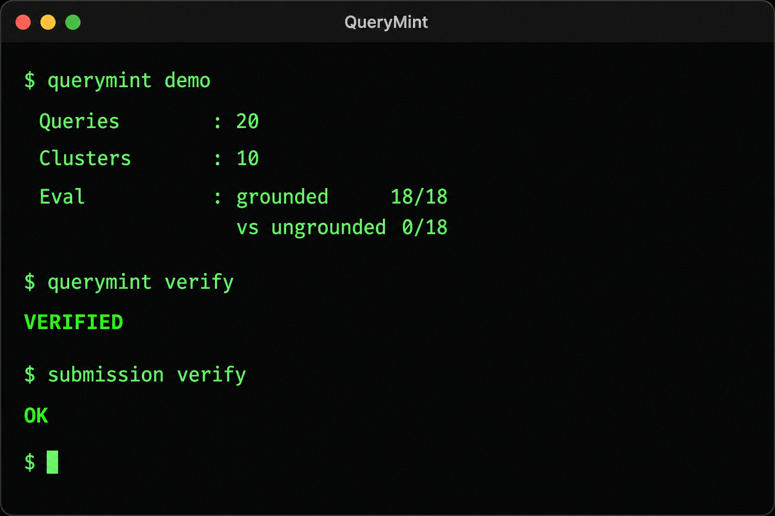 Terminal verify