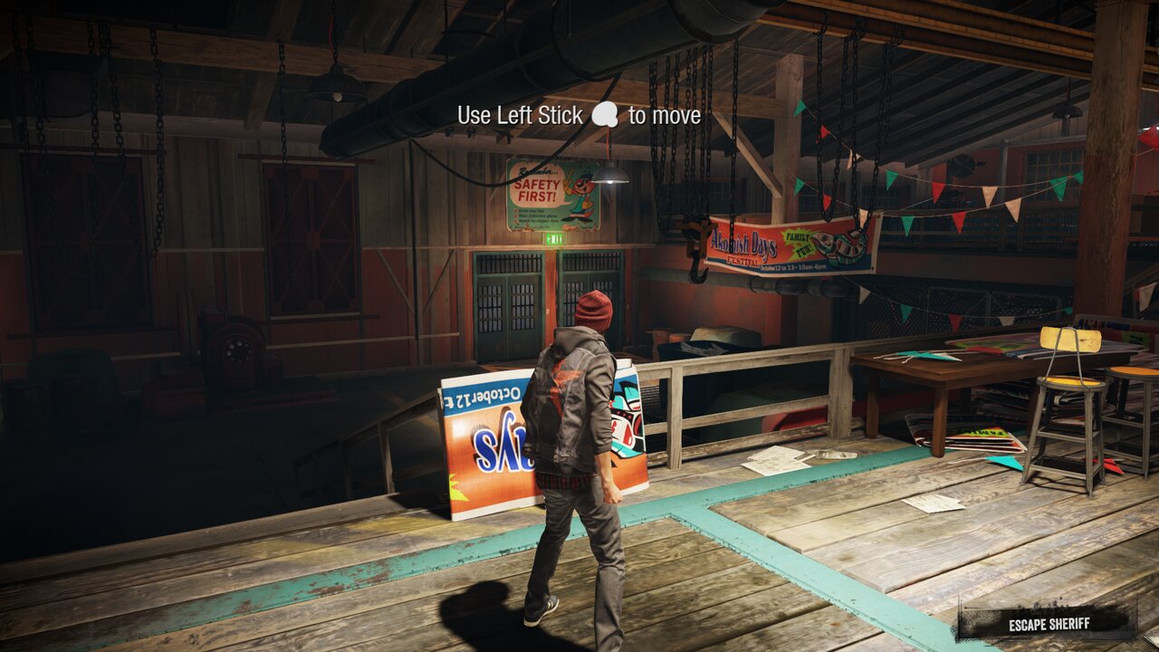 Delsin in the dock warehouse