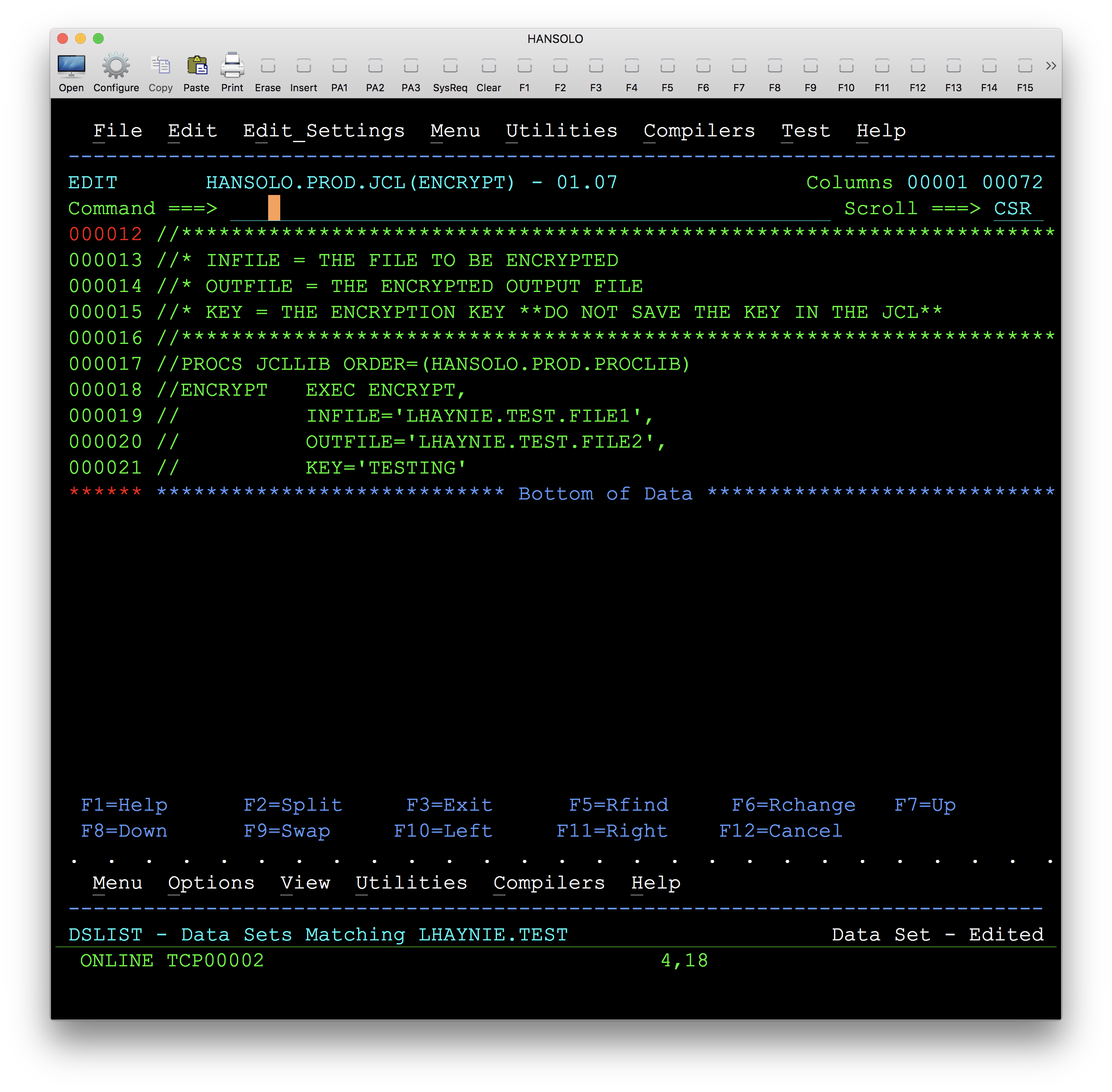 Encrypt JCL