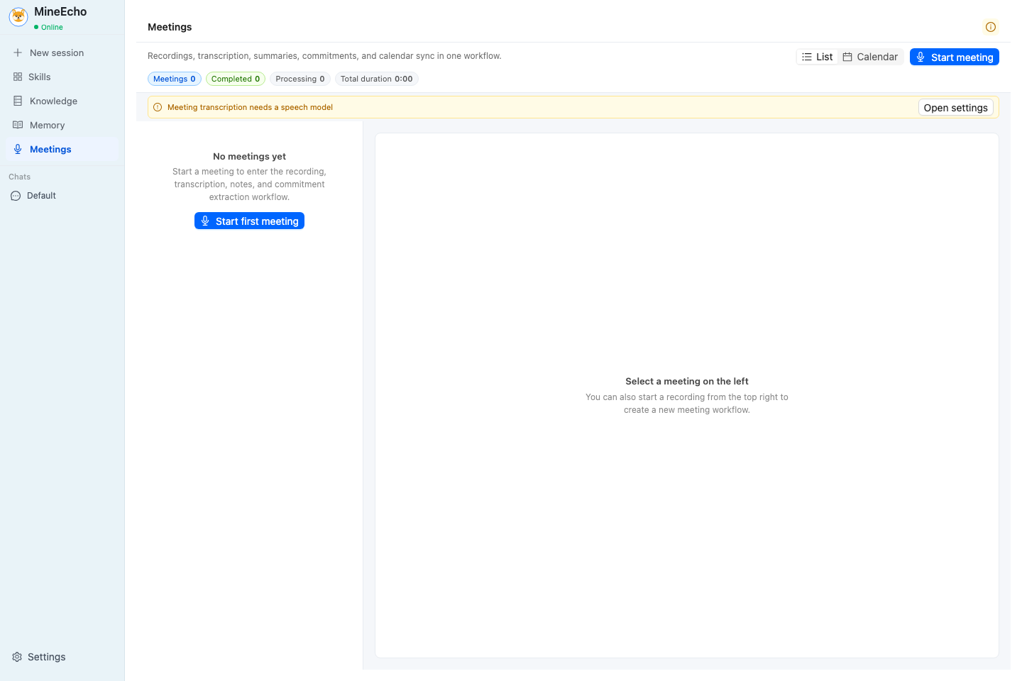 MineEcho Meeting Workflow