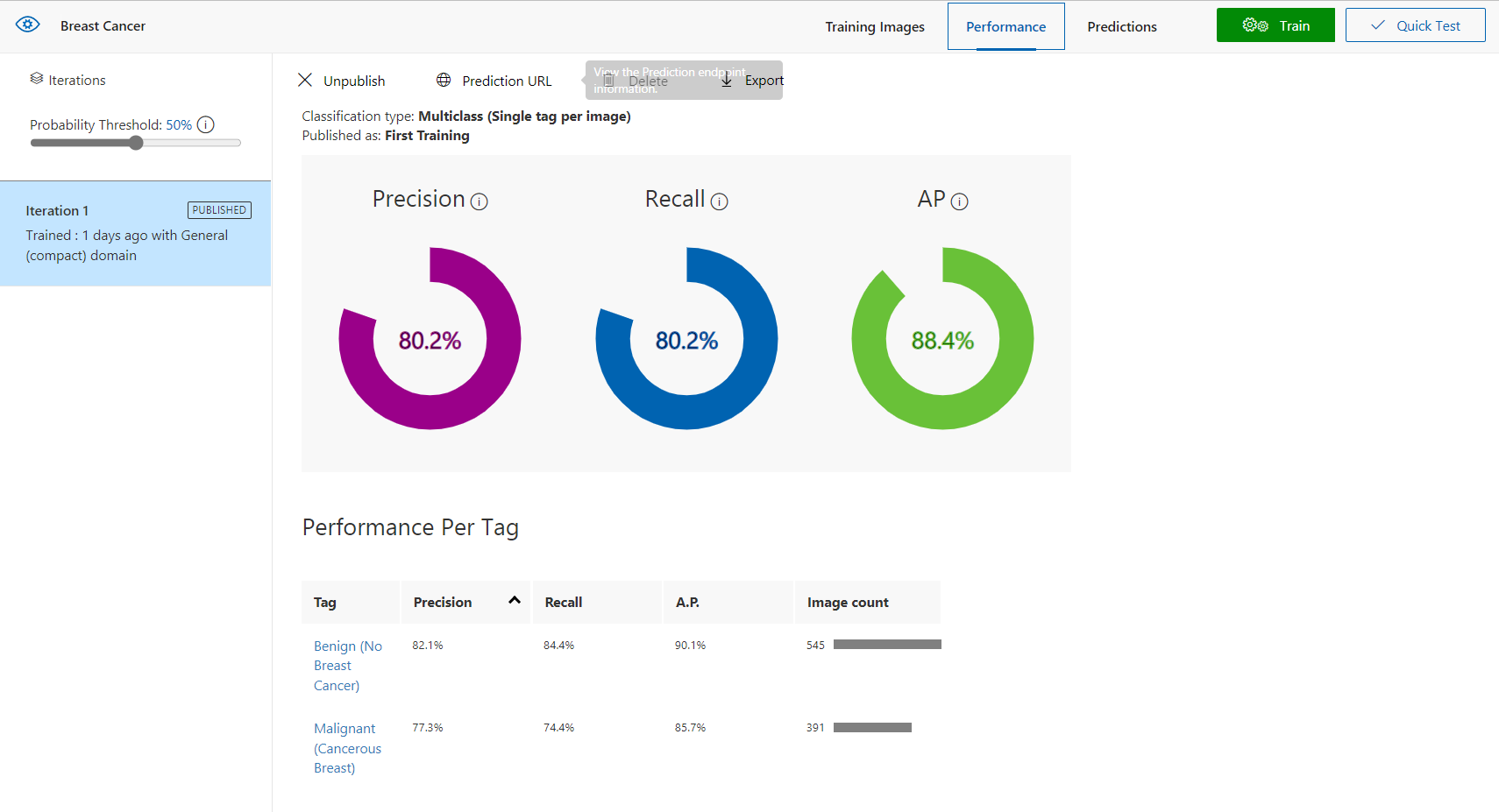 Performance of Trained Model