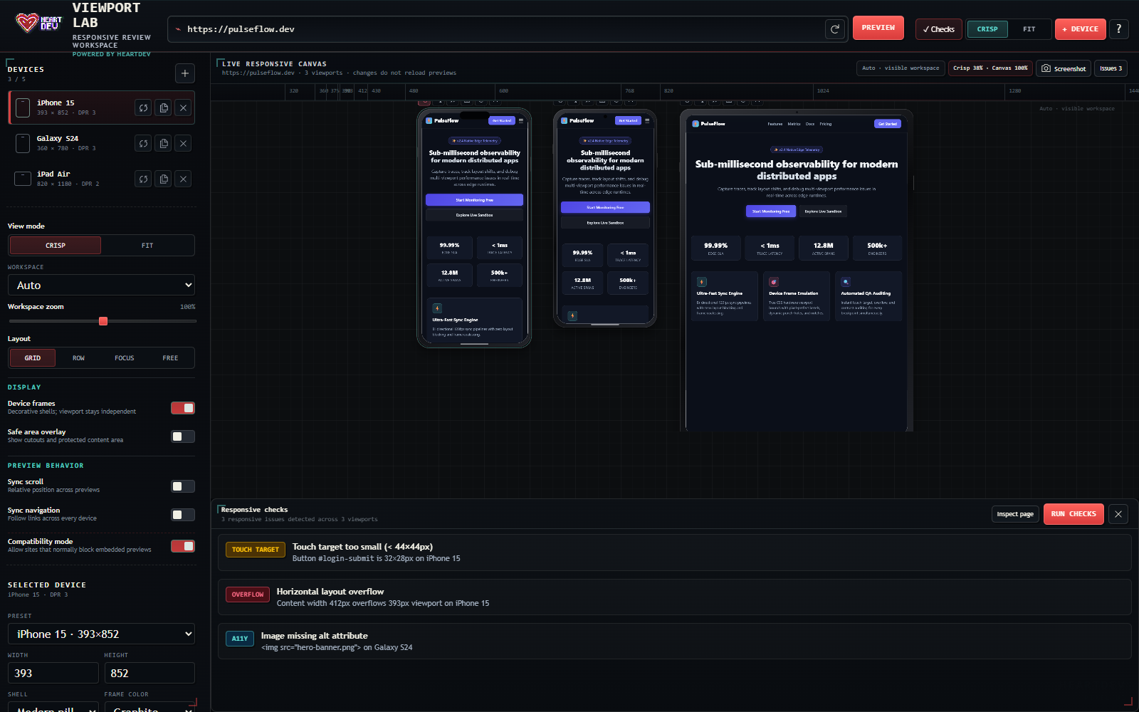 QA Checks Panel