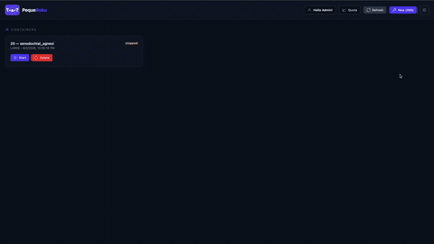 Pequenin, the AI agent, working inside a VM