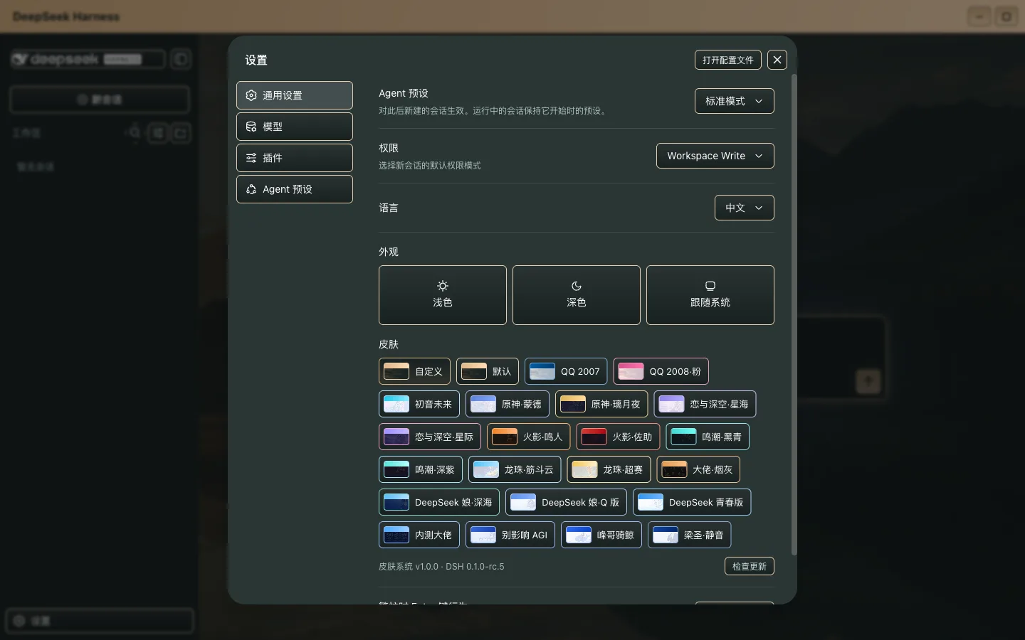自定义皮肤入口