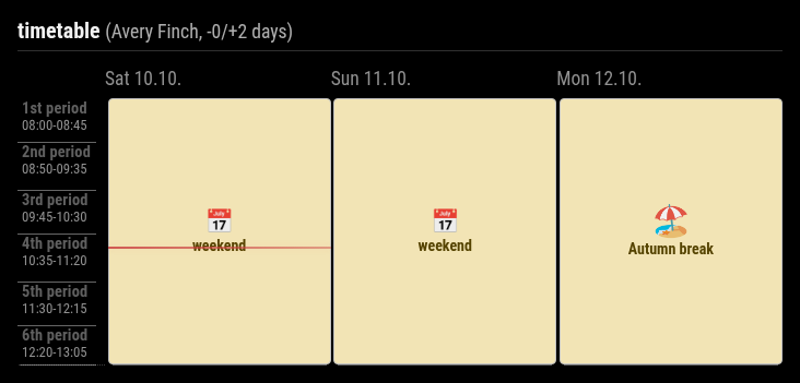 Weekend and holiday notices