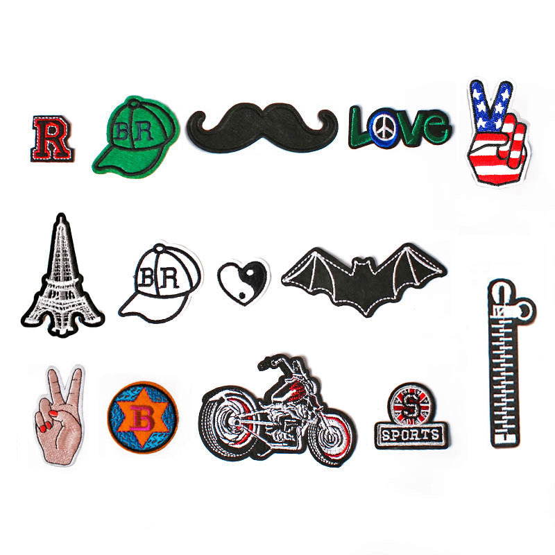 Clothes Iron on patches Iron on patches repair repair factory direct sales beard hat zipper gossip bat cloth sticker
