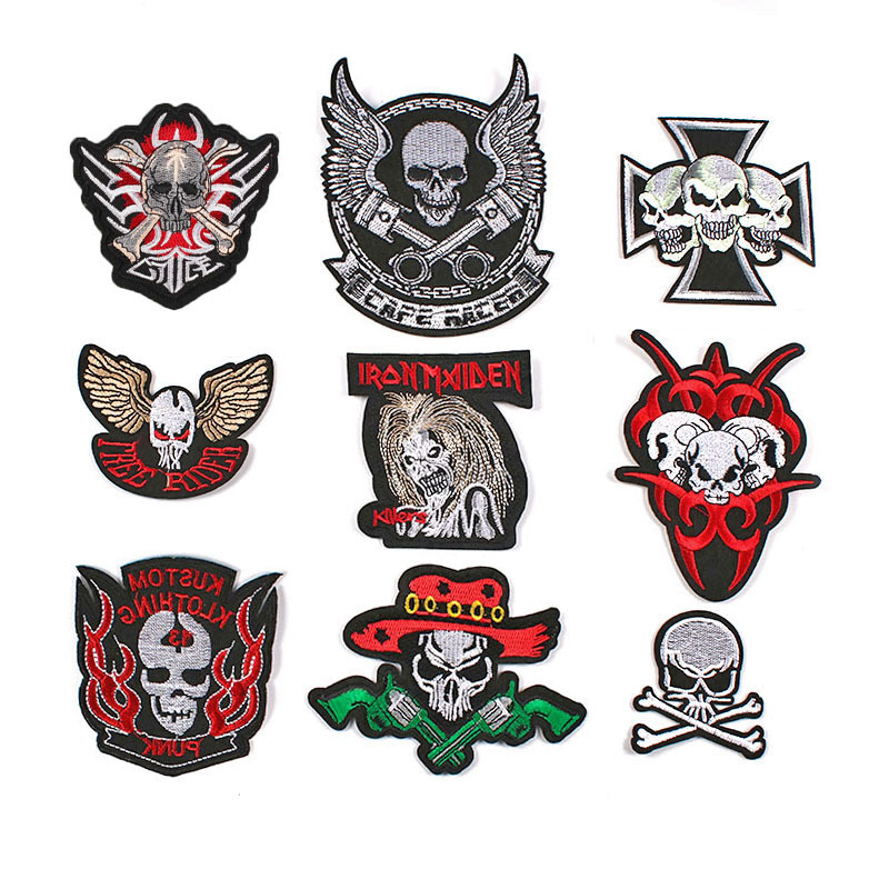 Clothes Iron on patches Stickers Repair Factory Direct Sales Skull Wings Denim
