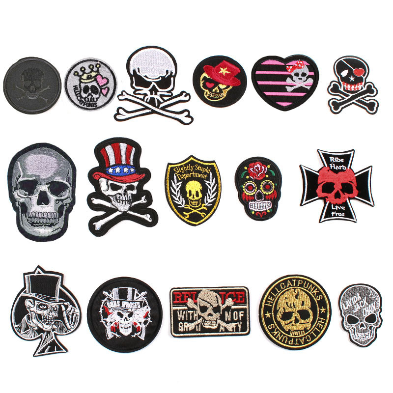 Skull peach heart clothes Iron on patches Iron on patches repair repair factory direct sales support
