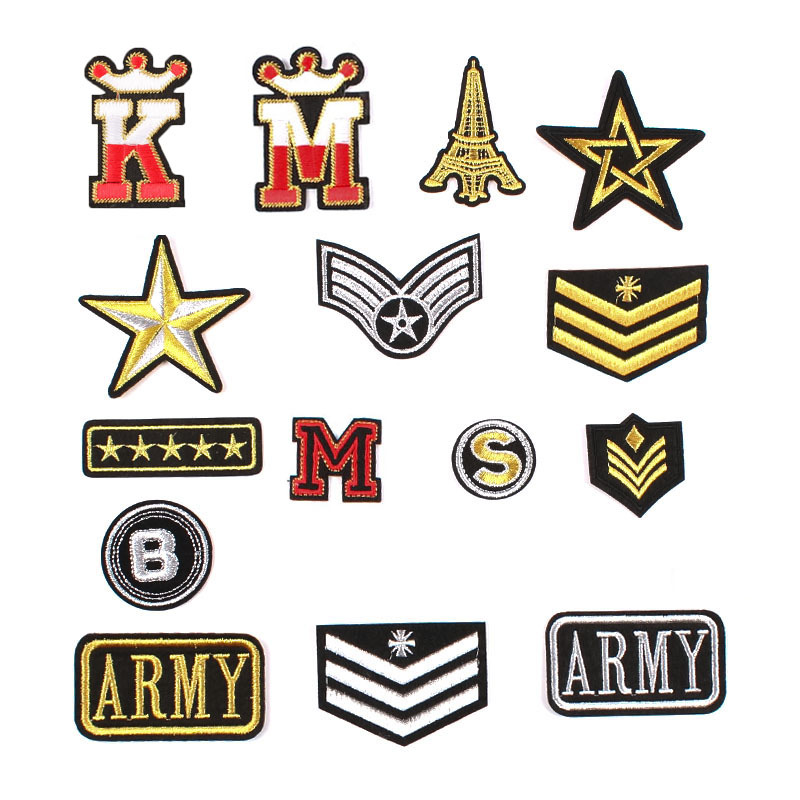 Clothes Iron on patches Sticker Repair Factory Direct Sales Letter Tower Badge M