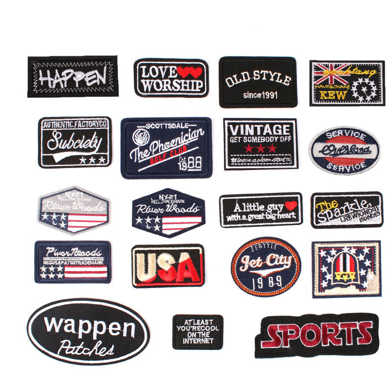 Badge flag oval school uniform embroidery cloth sticker clothing accessories badge Iron on patches sticker