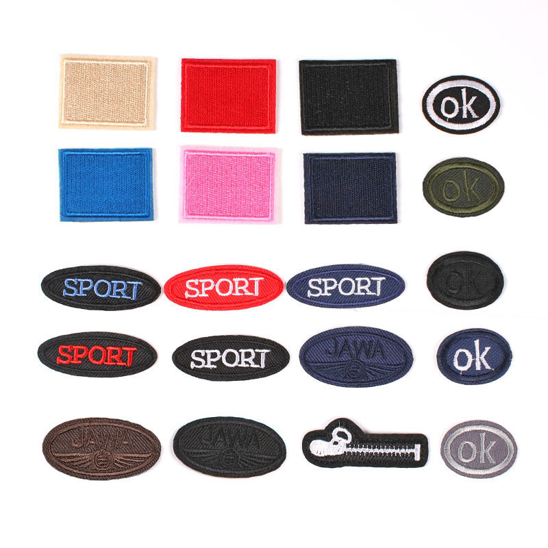 Sports zipper color square embroidery cloth sticker, clothing accessories badge Iron on patches sticker
