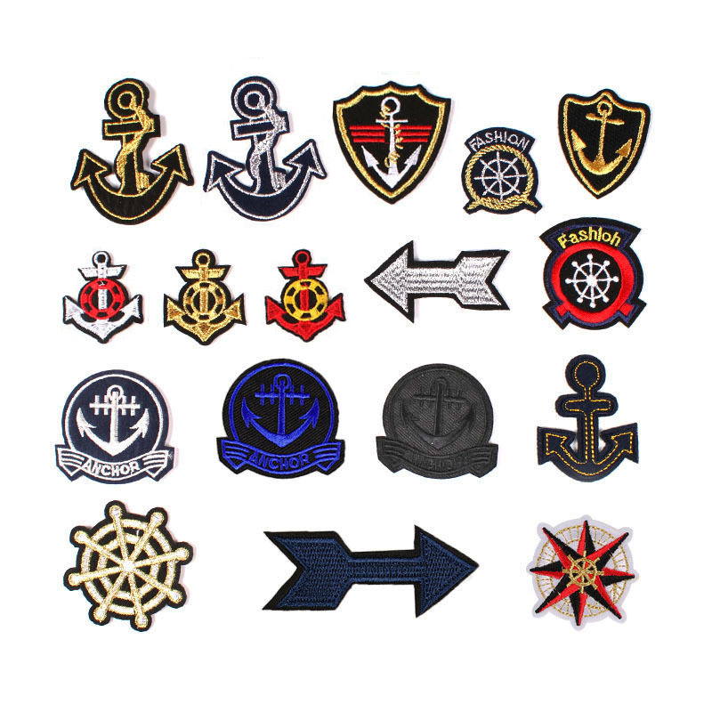 Sailor anchor embroidery cloth sticker, clothing embroidery label cloth label