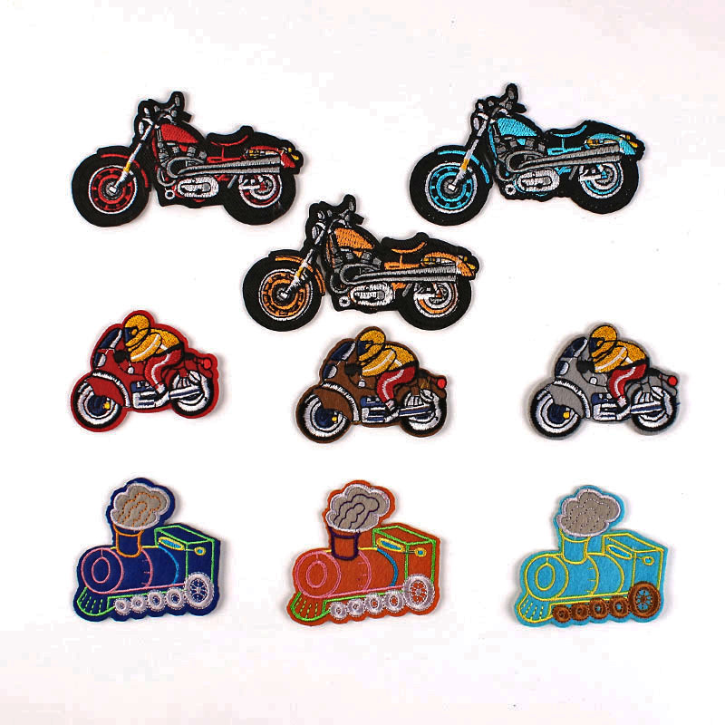 Goods Motorcycle Blue Yellow Embroidery Cloth Sticker Clothing Accessories Badge Iron on patches Sticker