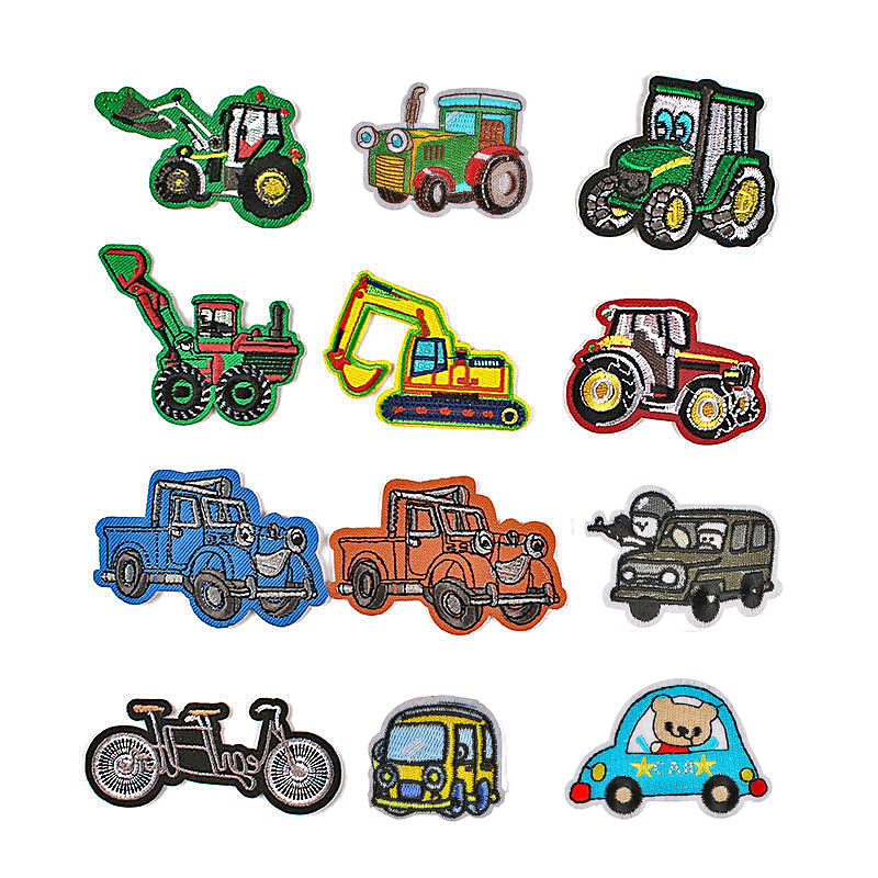 Excavator Construction Vehicle I Ride Embroidery Cloth Sticker Clothing Accessories Badge Iron on patches Sticker