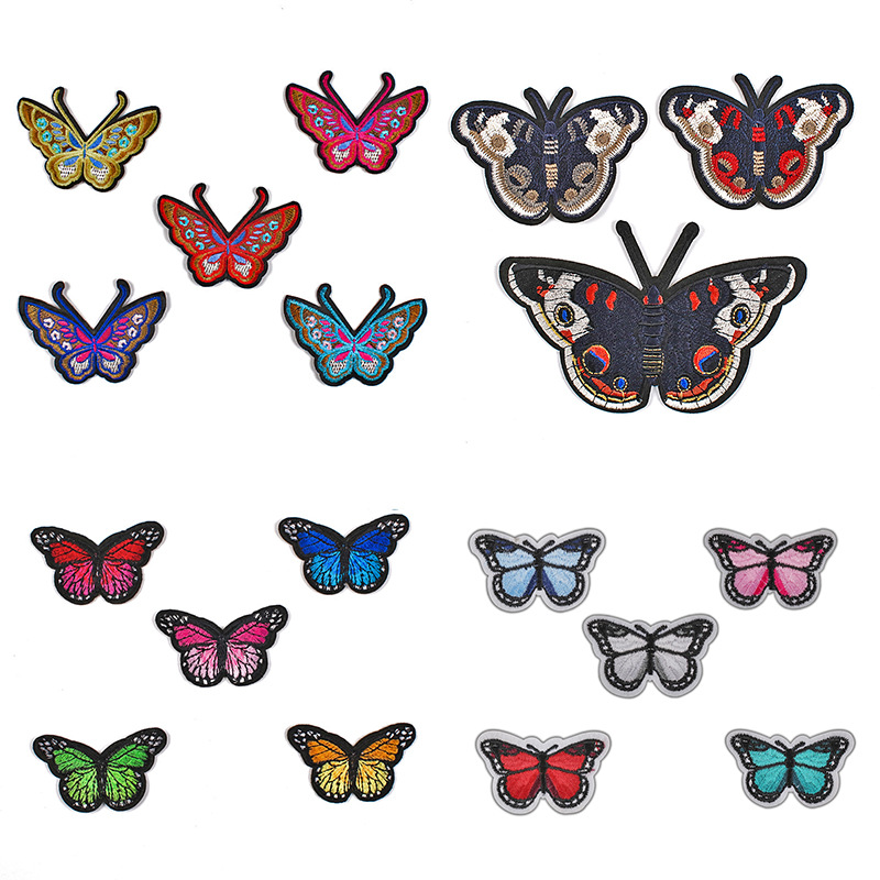 Embroidery cloth sticker clothing accessories badge Iron on patches color butterfly fashion