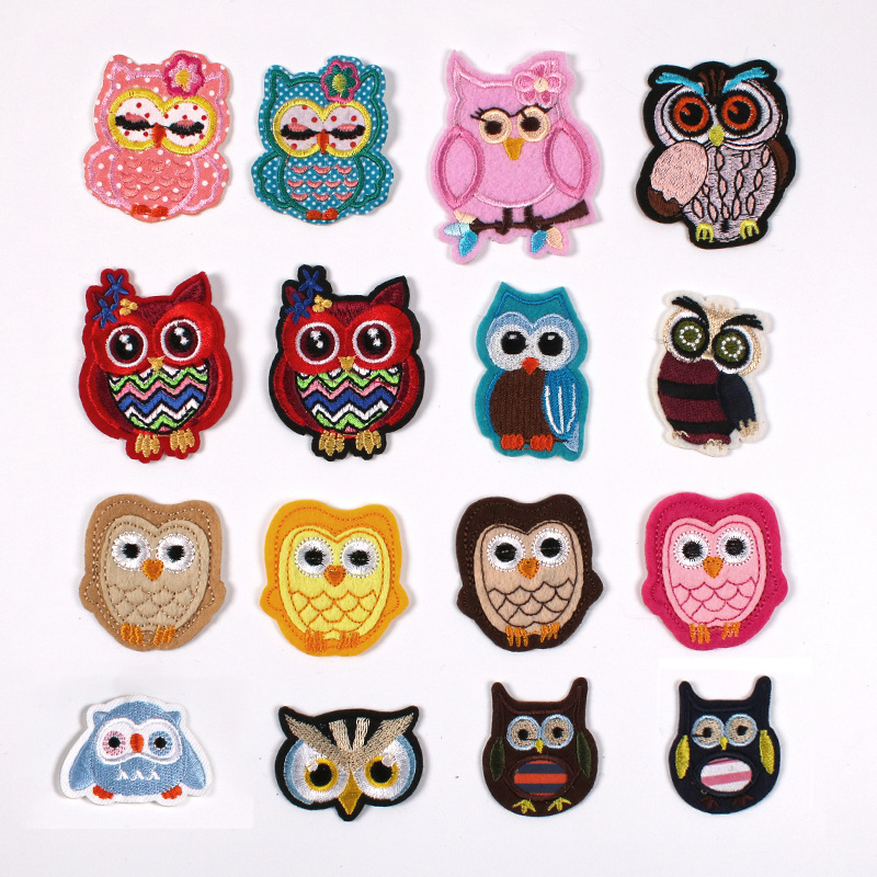 Embroidery cloth sticker clothing accessories badge Iron on patches owl cute color