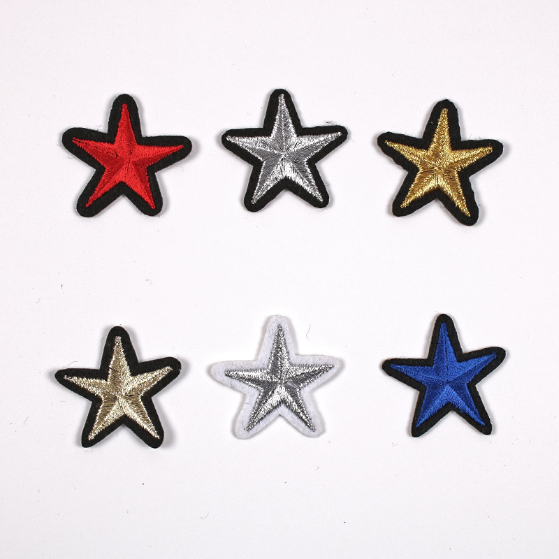 Embroidery Cloth Accessories Badge Iron on patches Mini Silver Black Red