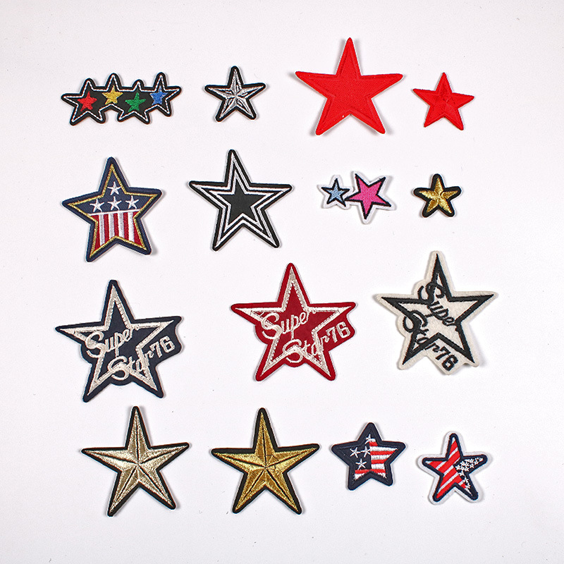 Embroidery cloth sticker clothing accessories badge Iron on patches red gold factory direct sales