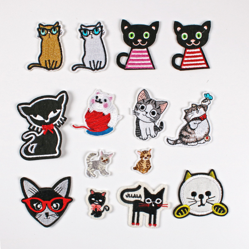 Cat cartoon cute cheese cat embroidery cloth sticker clothing accessories badge Iron on patches