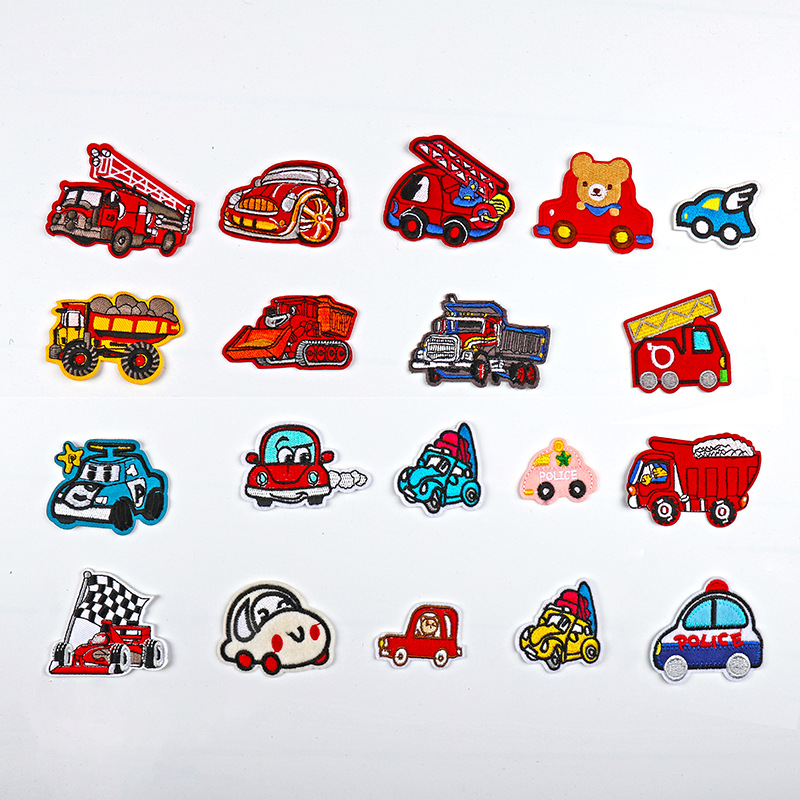 Automobile Construction Vehicle Cartoon Train Embroidery Cloth Sticker Apparel Accessories Badge Iron on patches