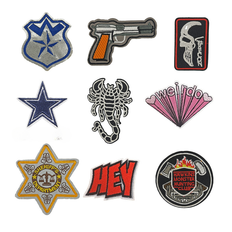 Hexagram Skull Scorpion Silver Badge Clothes Iron on patches Sticker Repair Repair Embroidery