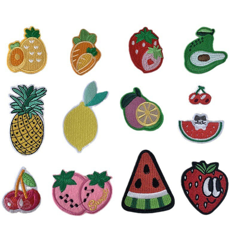 Fruit Avocado Pineapple Strawberry Watermelon Cherry Peach Lemon Badge Clothing Hot Melt Sticker Children's Clothing Classmate