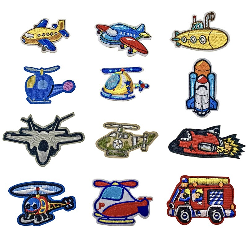 Aircraft Rocket Helicopter Fighter Car Badge Clothes Iron on patches Iron on patches Repair Factory Direct Sales