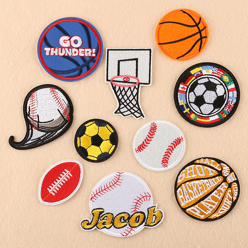 Iron on patches Football Cloth Sticker Adhesive Decal Clothing Accessories Badge Clothes Patch Sticker Embroidery Cloth Label