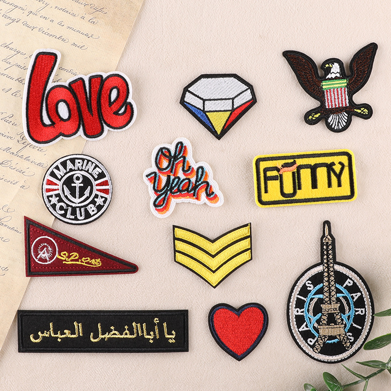 Iron on patches English letter love badge patch sticker clothing accessories hand account DIY accessories embroidery cloth sticker