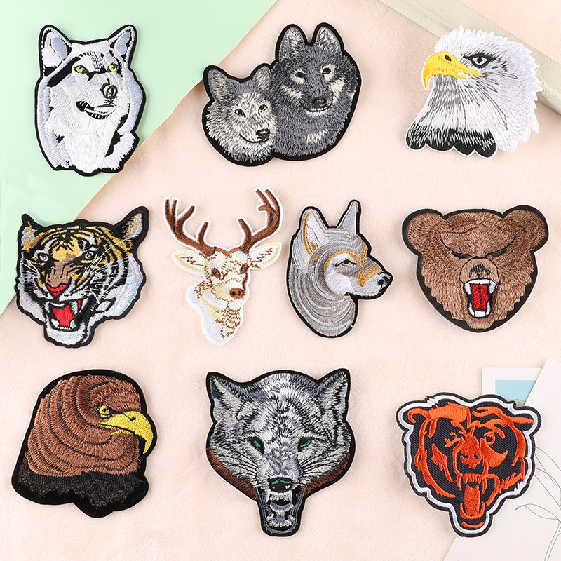 clothing accessories wolf dog eagle tiger animal patch sticker clothing accessories embroidery badge embroidery cloth sticker