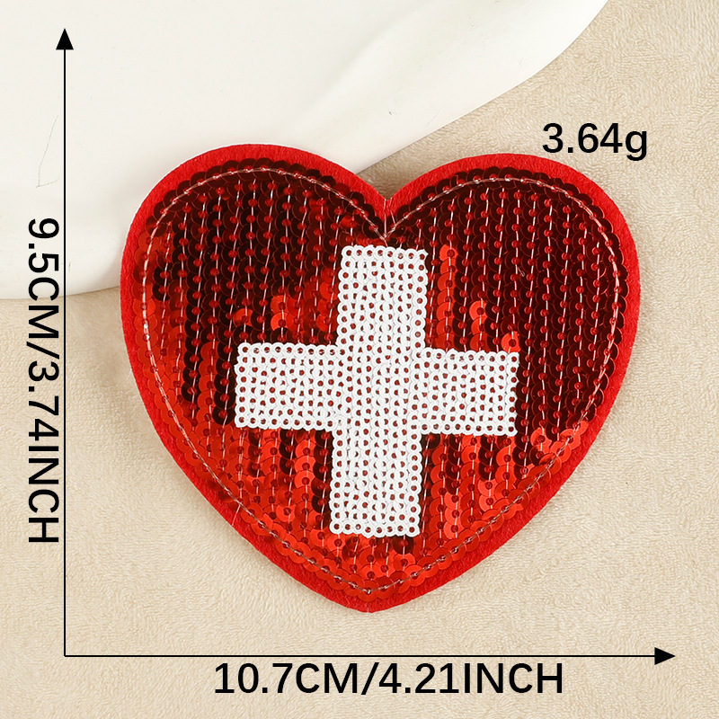 Iron on patches shoe and hat heart-shaped cross round badge embroidery sticker patch sticker clothing accessories cloth sticker