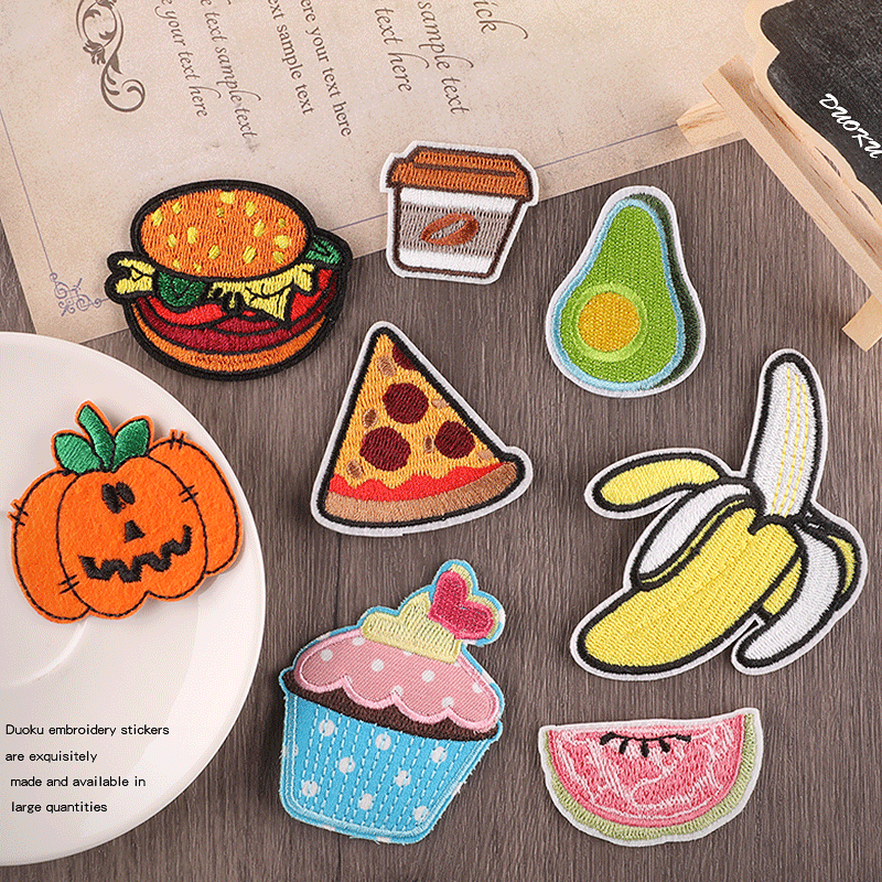 cartoon children's clothing accessories embroidery chapter patch sticker fruit cake handbook accessories embroidery cloth sticker