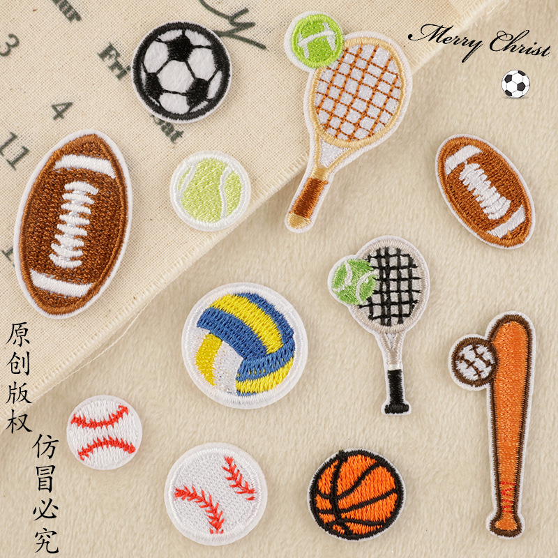 hot-selling sports series embroidery sticker Iron on patches bag jacket decorative patch patch accessory cloth sticker