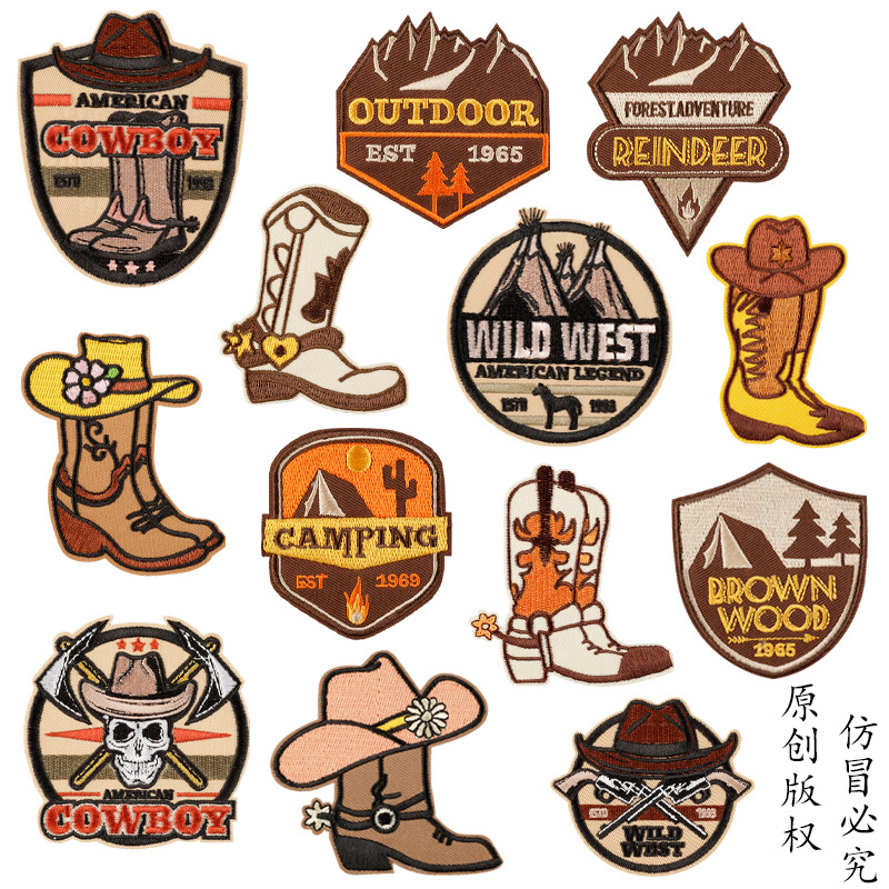 Embroidery badge round personalized patch sticker  embroidery sticker patch accessories cloth sticker