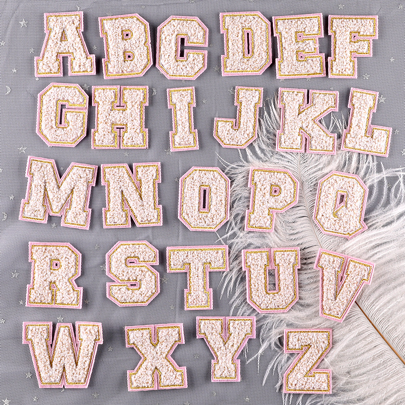 Embroidery Gold Silk Towel Embroidery Cloth Label English Alphabet Hand Account DIY Patch Accessories Embroidery Cloth Sticker