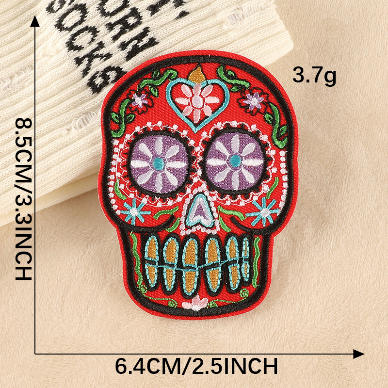 embroidery badge boy skull ghost head clothing accessories chest sticker badge DIY personalized patch embroidery cloth sticker