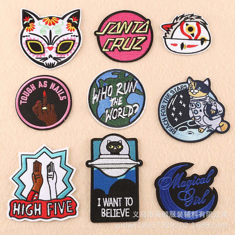 cloth sticker English letter animal DIY patch sticker clothing accessories cloth badge Iron on patches embroidery sticker