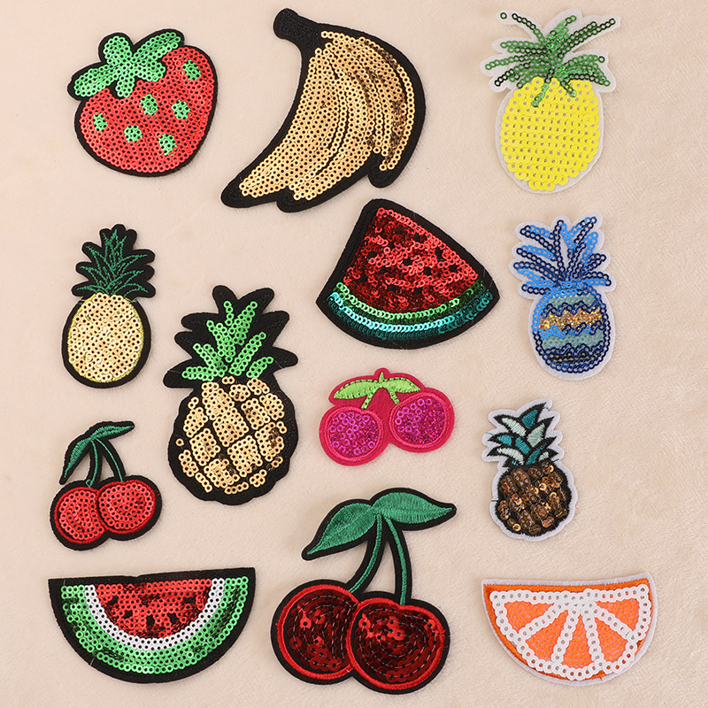 beads embroidery factory direct sales sequins fruit patch stickers clothing accessories shoes and hats bag accessories