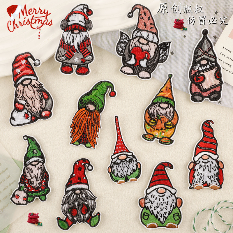 Iron on patches patch adhesive patch sticker Santa Claus embroidery sticker shoe and hat accessories cloth sticker