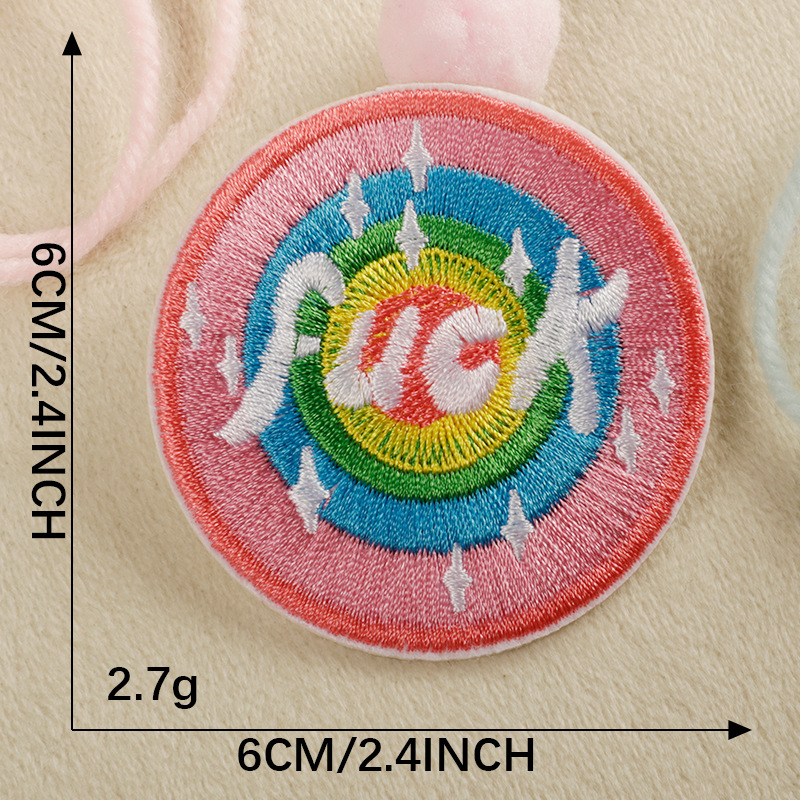 Iron on patches self-adhesive patch cartoon character rainbow clothes and hats accessories patch accessories cloth label cloth sticker