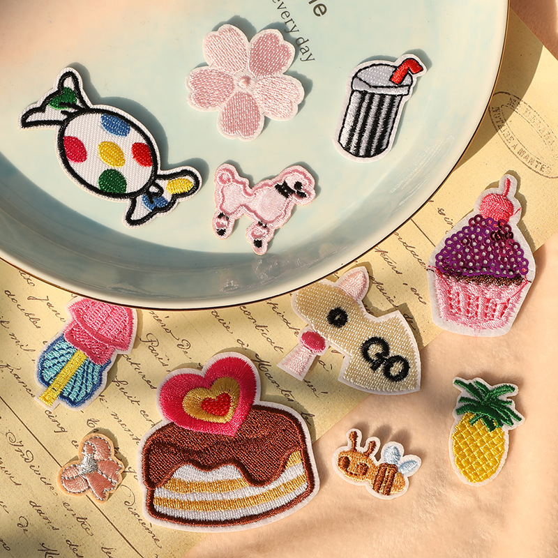 Embroidery Badge Cake Fruit Shoes and Hats Bag Accessories Clothing Accessories Patch Sticker Badge Embroidery Cloth Sticker