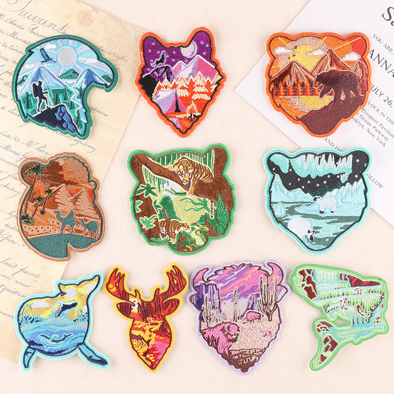 embroidery badge animal cloth label clothing accessories DIY clothes patch sticker embroidery sticker cloth sticker