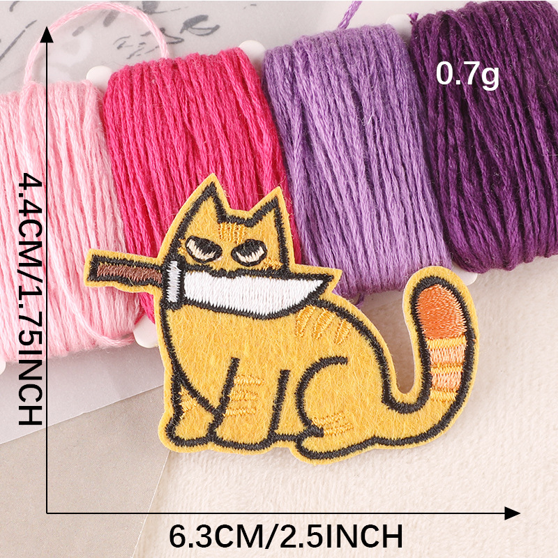 Iron on patches cartoon animal cat badge label clothing accessories patch ironing embroidery cloth sticker