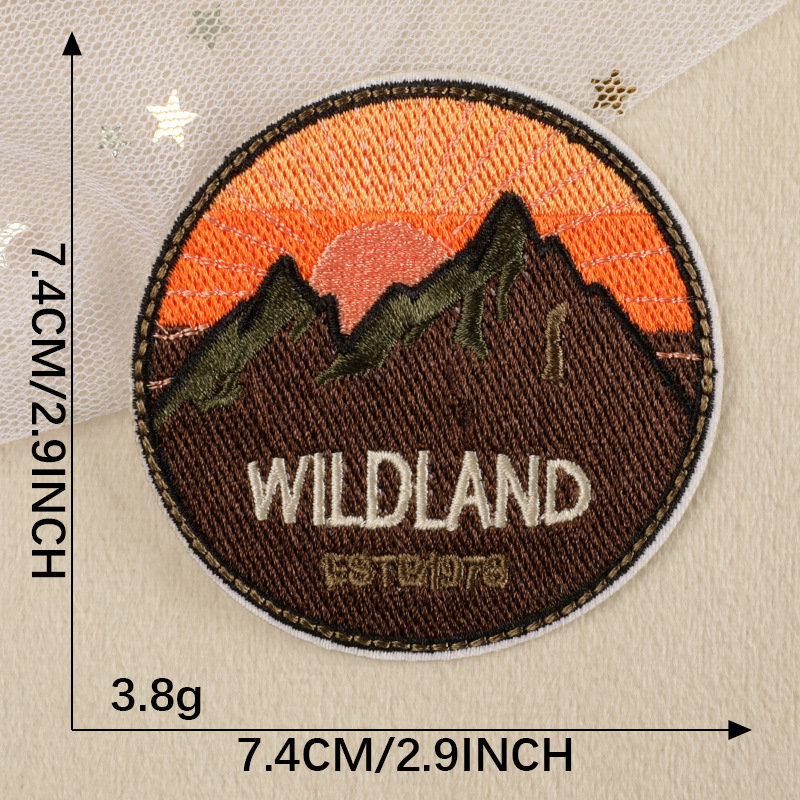 embroidery sticker badge shoe and hat bag patch sticker camping series accessories cloth label cloth sticker