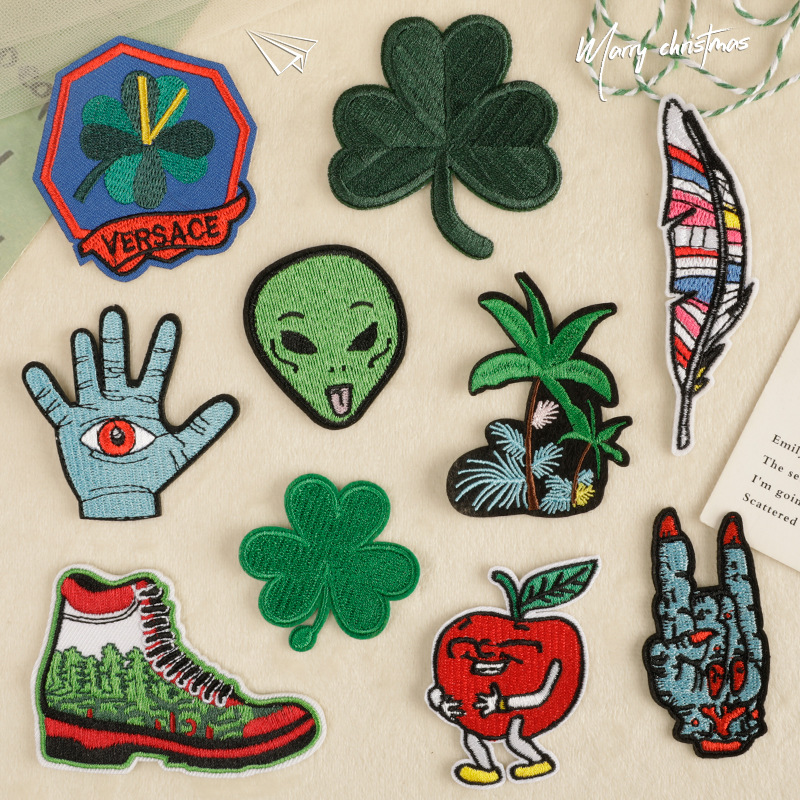 Iron on patches embroidery leaves palm clothing accessories patch sticker DIY accessories adhesive patch cloth sticker